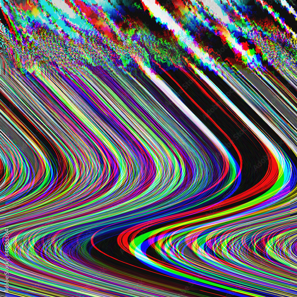Poster tv glitch psychedelic noise background old vhs screen error digital pixel noise abstract design comp