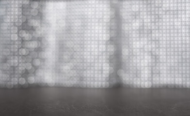 silver abstract blurred background with gray bokeh
