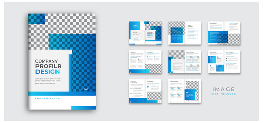 unique Brochure design gradient shapes, company profile, minimalist business brochure template design.