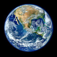Planet Earth from Space. Digital Enhancement. Elements of this image furnished by NASA - obrazy, fototapety, plakaty