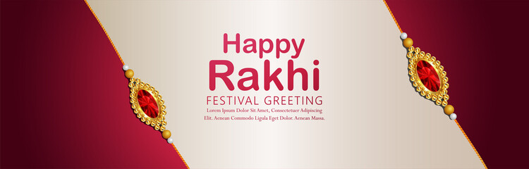 Indian festival happy raksha bandhan festival of brother and sister with vector illustration