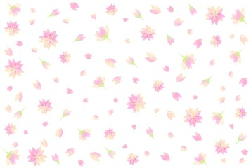 美しい水彩画の桜の壁紙イラスト