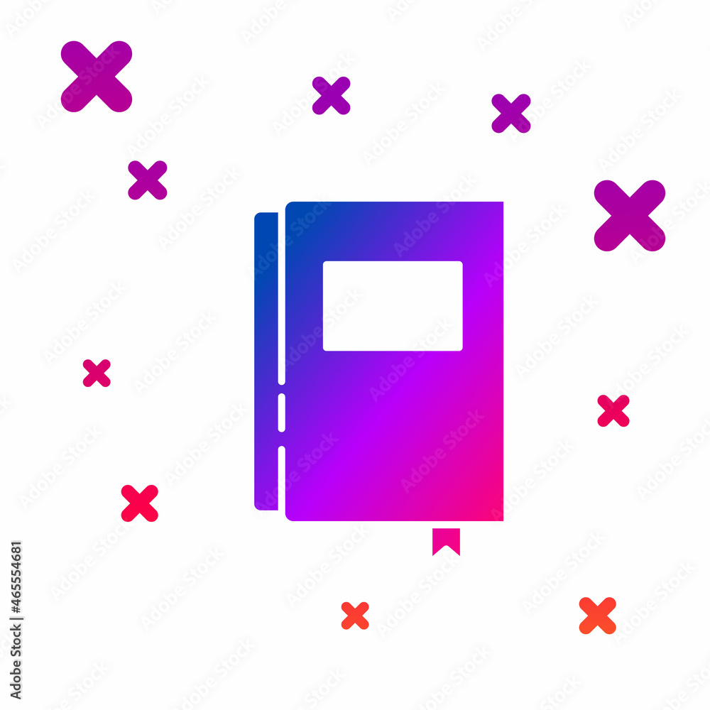 Poster color book icon isolated on white background. gradient random dynamic shapes. vector