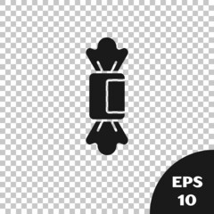 Black Candy icon isolated on transparent background. Vector