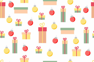 Gift boxes seamless pattern, wrapping paper design for Christmas and New Year gifts
