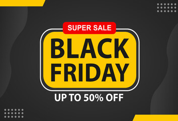 yellow color black friday banner template design. template design for sales promotion.