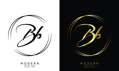 elegant bd vector illustration signature handwritten minimal logo design template