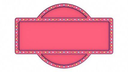 Pastel light board sign retro on white background. 3d rendering