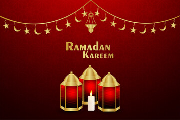 Islamic festival of ramadan kareem invitation greeting card with vector illustration