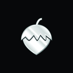 Acorn silver plated metallic icon
