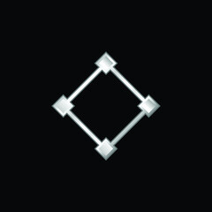 Abstract silver plated metallic icon