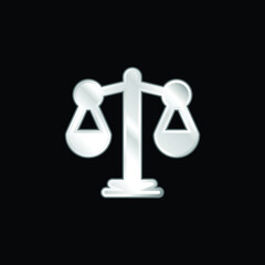 Balance silver plated metallic icon