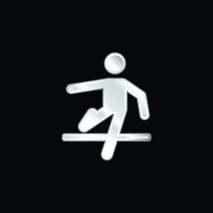 Athlete silver plated metallic icon