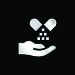 Alternative Medicine silver plated metallic icon