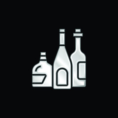 Alcoholic Drink silver plated metallic icon