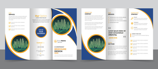 Creative Corporate & Business Trifold Flyer Brochure Template Design, Abstract Business Trifold Brochure, Vector Brochure Template Design.