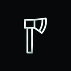 Axe silver plated metallic icon