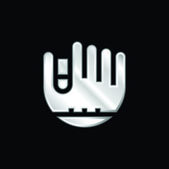 Baseball Glove silver plated metallic icon