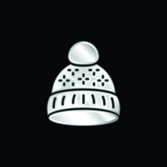 Beanie silver plated metallic icon