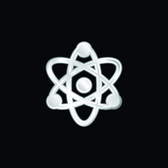 Atom silver plated metallic icon