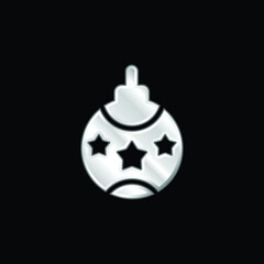 Bauble silver plated metallic icon