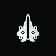 Fototapeta premium Aeroplane silver plated metallic icon