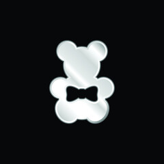 Bear silver plated metallic icon