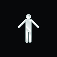 Basic Figure silver plated metallic icon