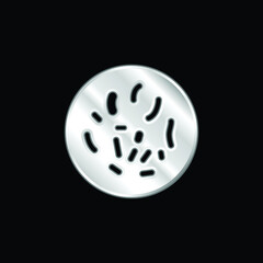 Bacteria Circle silver plated metallic icon