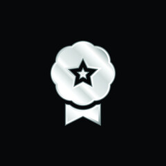 Badge silver plated metallic icon