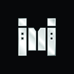 Barrier silver plated metallic icon