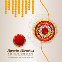 Happy raksha bandhan realistic invitation background