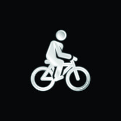 Obraz premium Bicycle silver plated metallic icon
