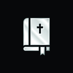 Bible silver plated metallic icon