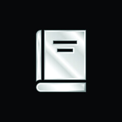 Book silver plated metallic icon