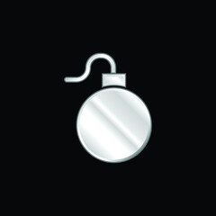 Bomb silver plated metallic icon