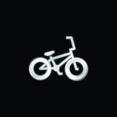 Fototapeta premium Bicycle silver plated metallic icon