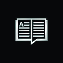 Book silver plated metallic icon