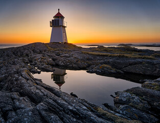 Golden hour turning into blue hour, Vigra, Norway
