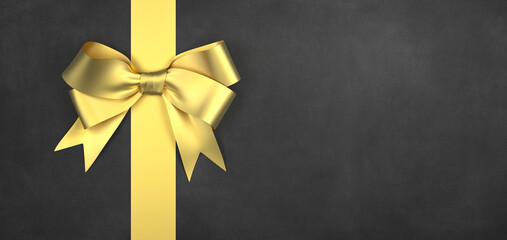 gift card with ribbon on blank background - 3d illustration