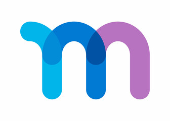 Simple Letter M color  logo design template