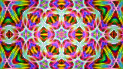 Abstract multicolored symmetrical kaleidoscope background