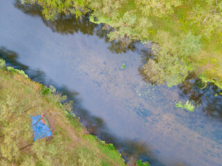 Autumn scenery of Yangshan River Bar in Huanggang, Hubei