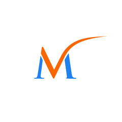 Letter M with Check Logo Design