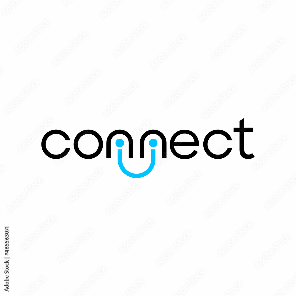 Poster Connect Black and Blue Lowercase Logo Design Template Elements. Connected linked n and n letters. Modern Networking Logo Design Vector.