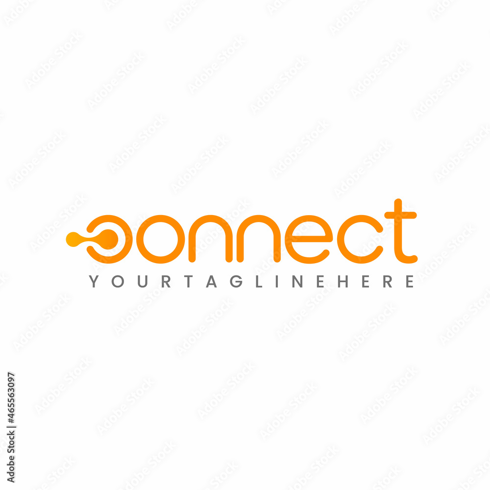 Poster Connect Orange Lowercase Logo Design Template Elements. Abstract Initial Orange Letter C and O Connected Linked Logo with dots. Modern Networking Logo Design Vector.
