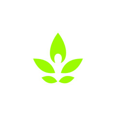 Yoga and  leaf logo concept