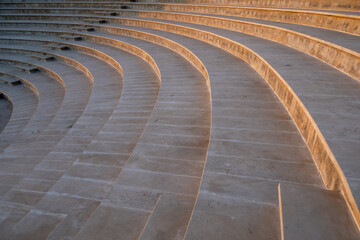 Rounded steps of the amphitheater. Pissouri, Cyprus