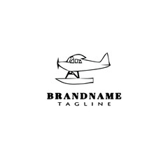 cessna plane logo cartoon icon design template black cute vector illustration