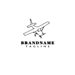 cessna plane logo cartoon icon design template black isolated cute illustration